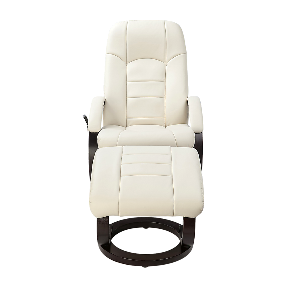 PU Leather Deluxe Massage Chair Recliner Ottoman Lounge Remote - TRENDZ
