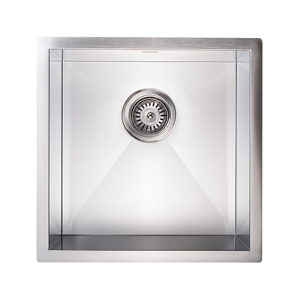 440x440mm Handmade Stainless Steel Undermount / Topmount Kitchen Laundry Sink with Waste - TRENDZ