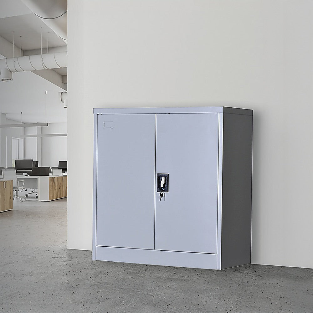 Two-Door Shelf Office Gym Filing Storage Locker Cabinet Safe - TRENDZ