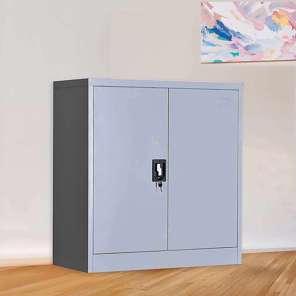 Two-Door Shelf Office Gym Filing Storage Locker Cabinet Safe - TRENDZ