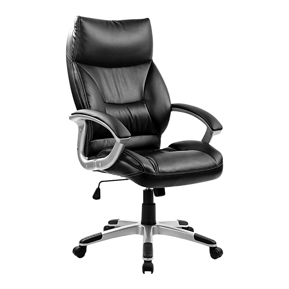 PU Leather Office Chair Executive Padded Black - TRENDZ