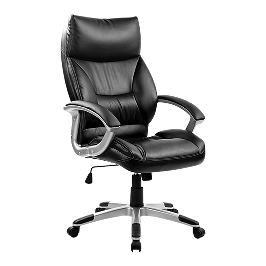 PU Leather Office Chair Executive Padded Black - TRENDZ