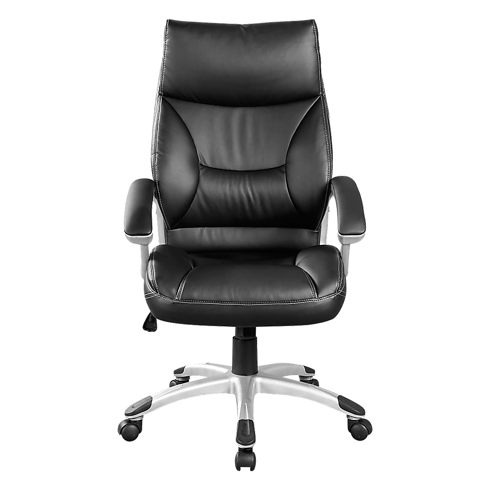 PU Leather Office Chair Executive Padded Black - TRENDZ