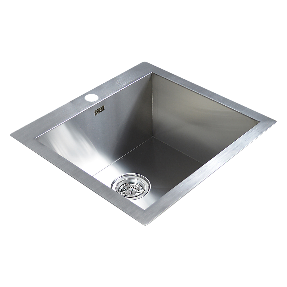 530x505mm Handmade Stainless Steel Topmount Kitchen Laundry Sink with Waste - TRENDZ