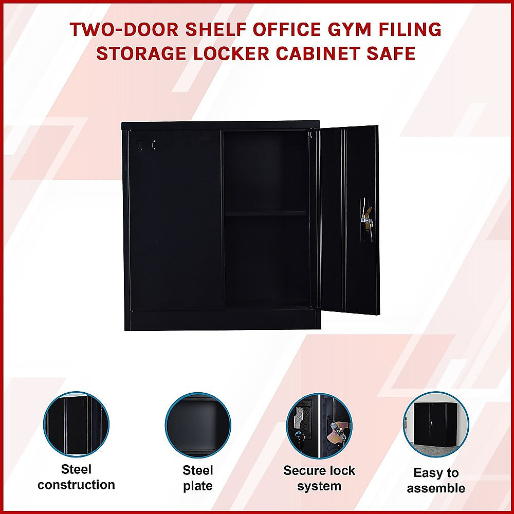 Two-Door Shelf Office Gym Filing Storage Locker Cabinet Safe - TRENDZ