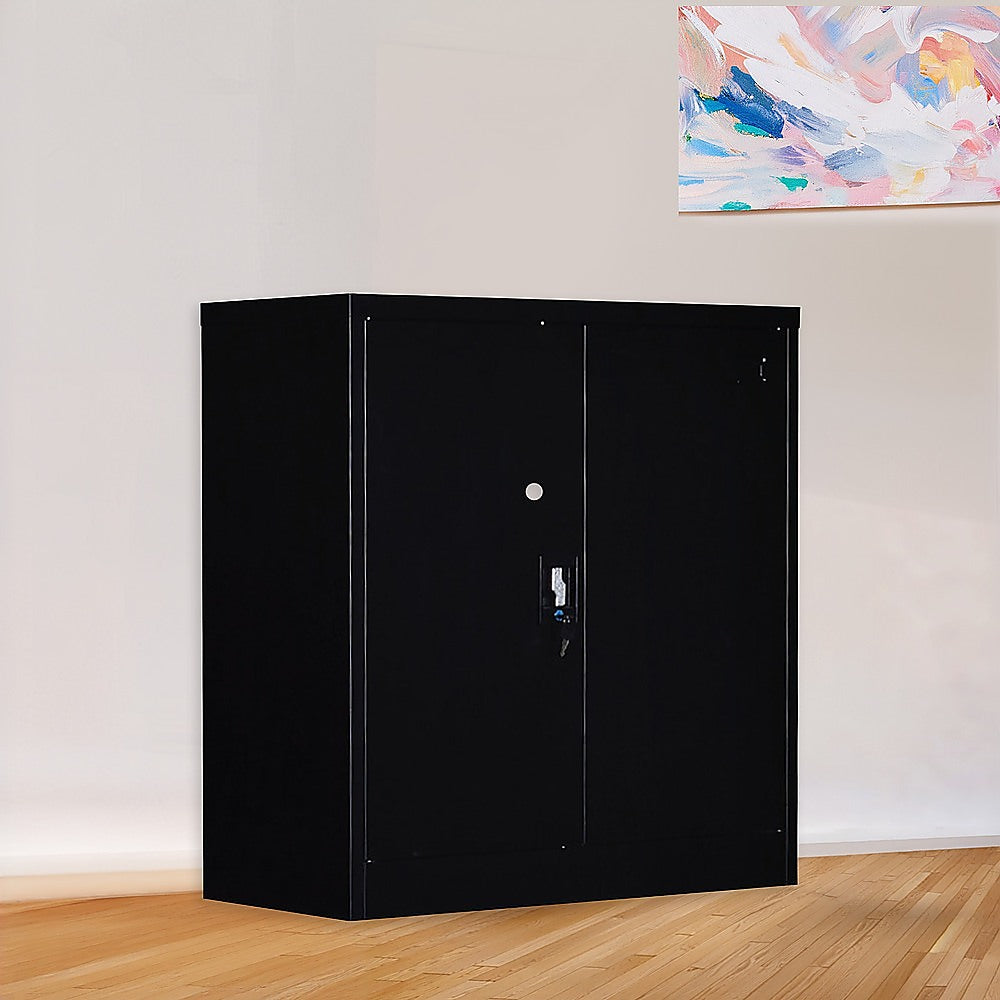 Two-Door Shelf Office Gym Filing Storage Locker Cabinet Safe - TRENDZ