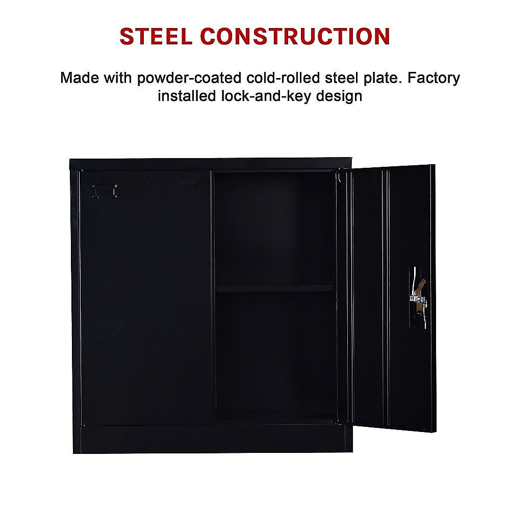 Two-Door Shelf Office Gym Filing Storage Locker Cabinet Safe - TRENDZ