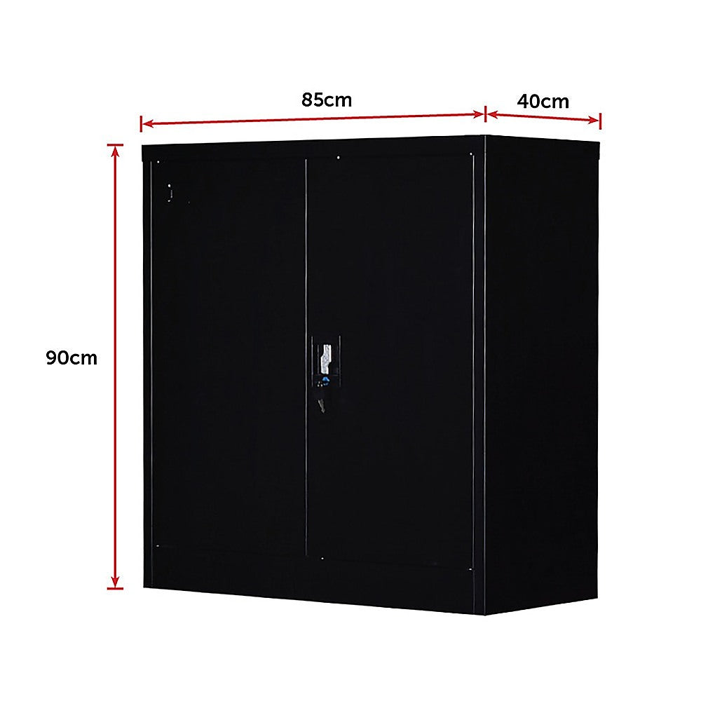 Two-Door Shelf Office Gym Filing Storage Locker Cabinet Safe - TRENDZ