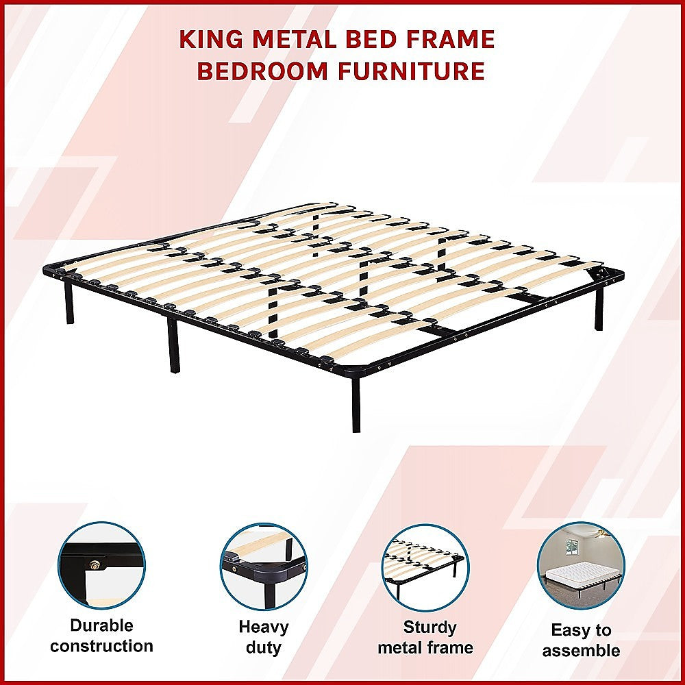 King Metal Bed Frame - Bedroom Furniture - TRENDZ