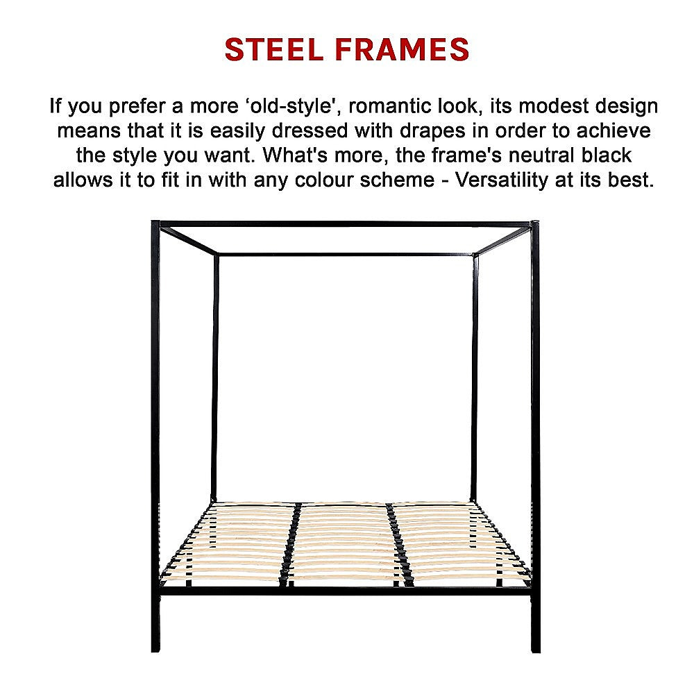 4 Four Poster King Bed Frame - TRENDZ