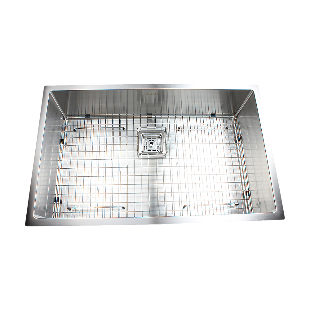 810x505mm Handmade 1.5mm Stainless Steel Undermount / Topmount Kitchen Sink with Square Waste - TRENDZ