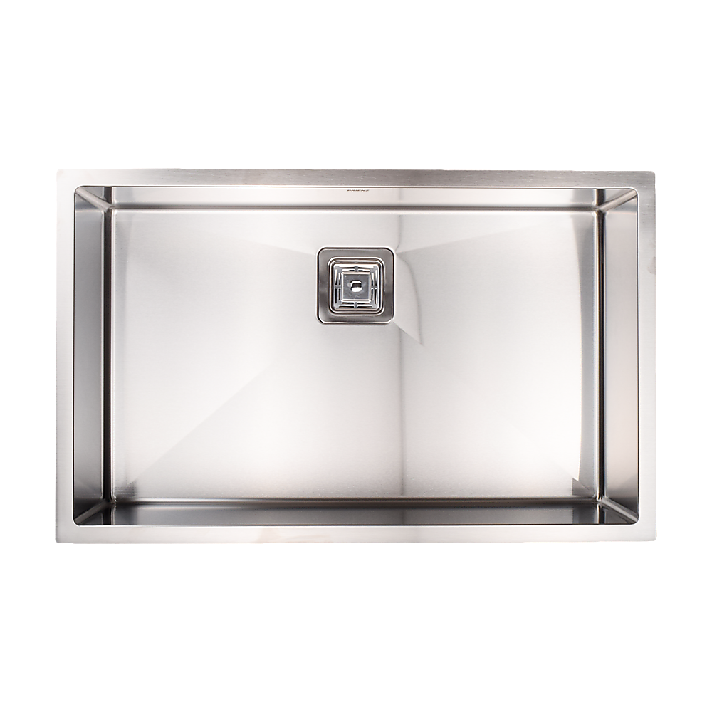 810x505mm Handmade 1.5mm Stainless Steel Undermount / Topmount Kitchen Sink with Square Waste - TRENDZ