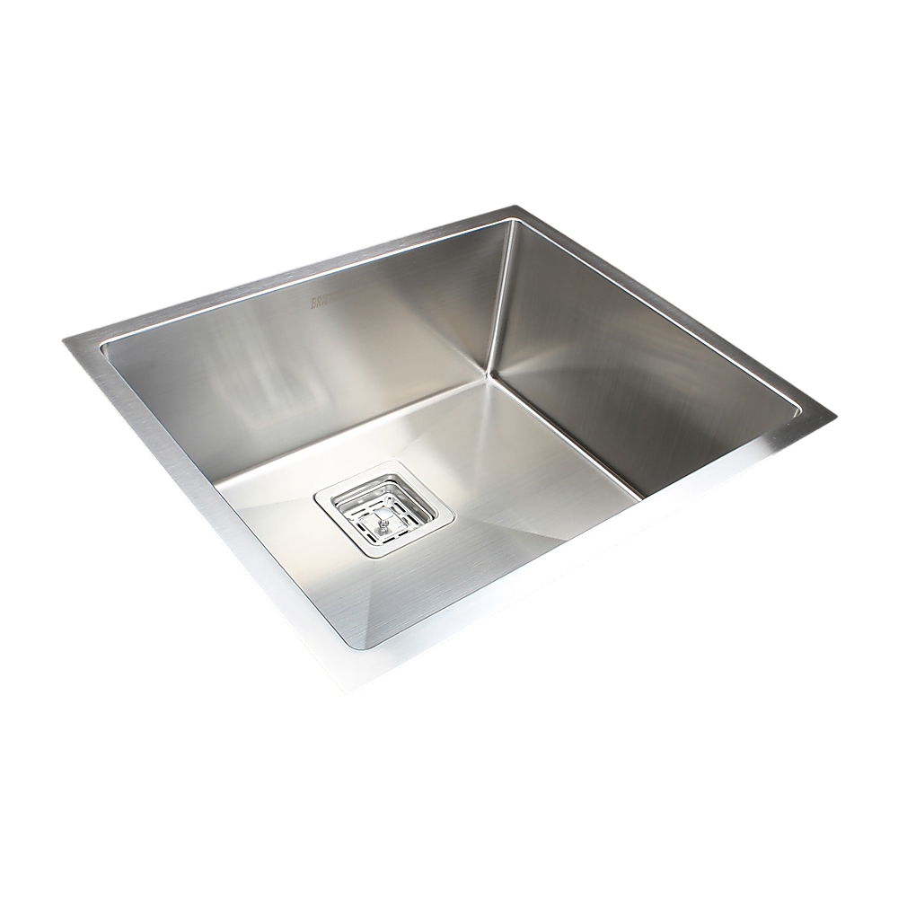 550x455mm Handmade 1.5mm Stainless Steel Undermount / Topmount Kitchen Sink with Square Waste - TRENDZ