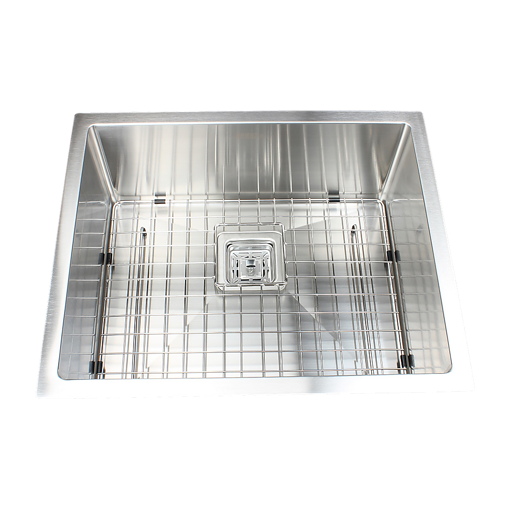 550x455mm Handmade 1.5mm Stainless Steel Undermount / Topmount Kitchen Sink with Square Waste - TRENDZ