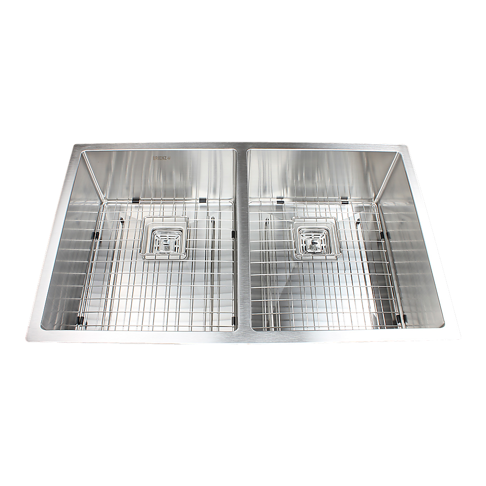 835x505mm Handmade 1.5mm Stainless Steel Undermount / Topmount Kitchen Sink with Square Waste - TRENDZ