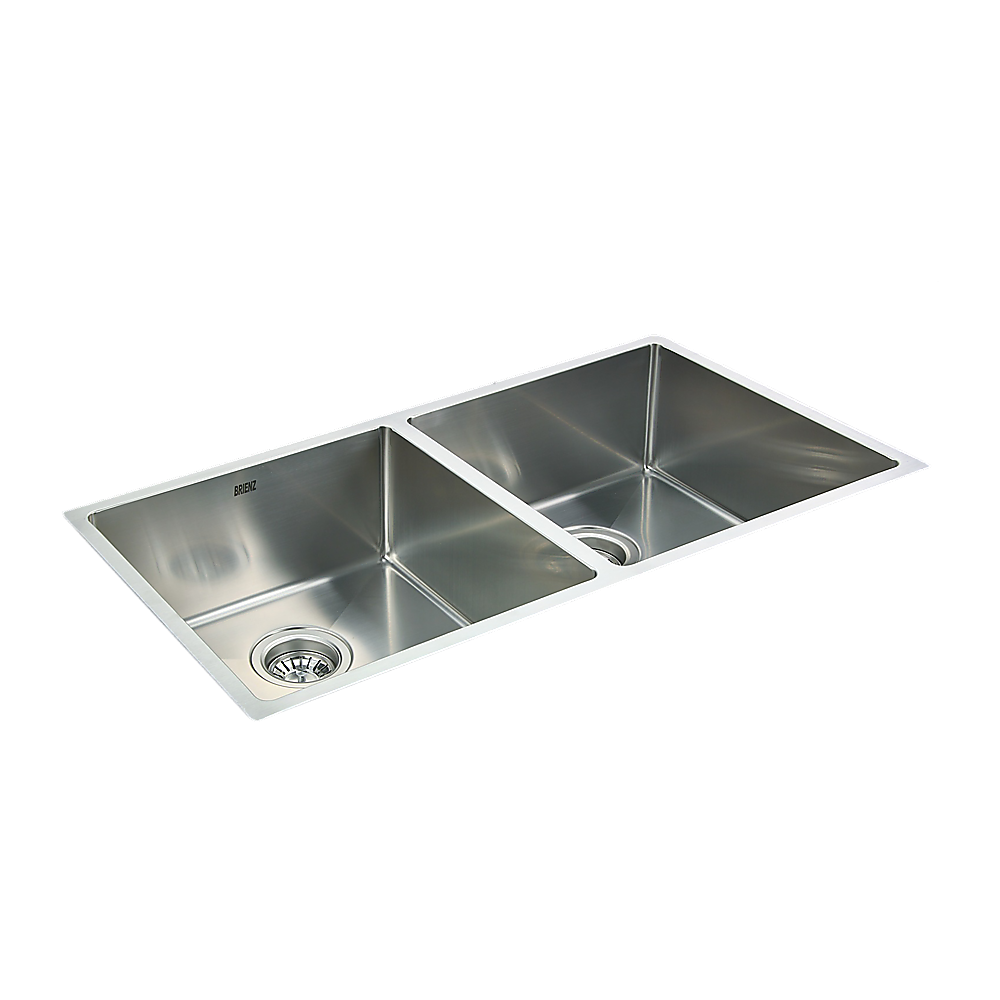 865x440mm Handmade Stainless Steel Undermount / Topmount Kitchen Sink with Waste - TRENDZ