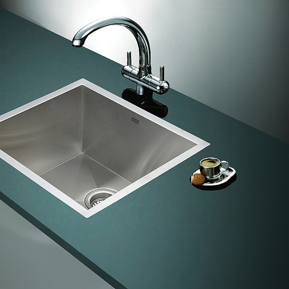 510x450mm Handmade Stainless Steel Undermount / Topmount Kitchen Laundry Sink with Waste - TRENDZ