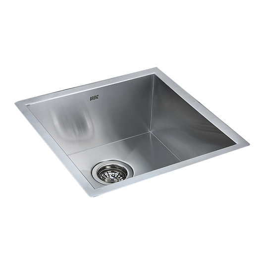 440x440mm Handmade Stainless Steel Undermount / Topmount Kitchen Laundry Sink with Waste - TRENDZ