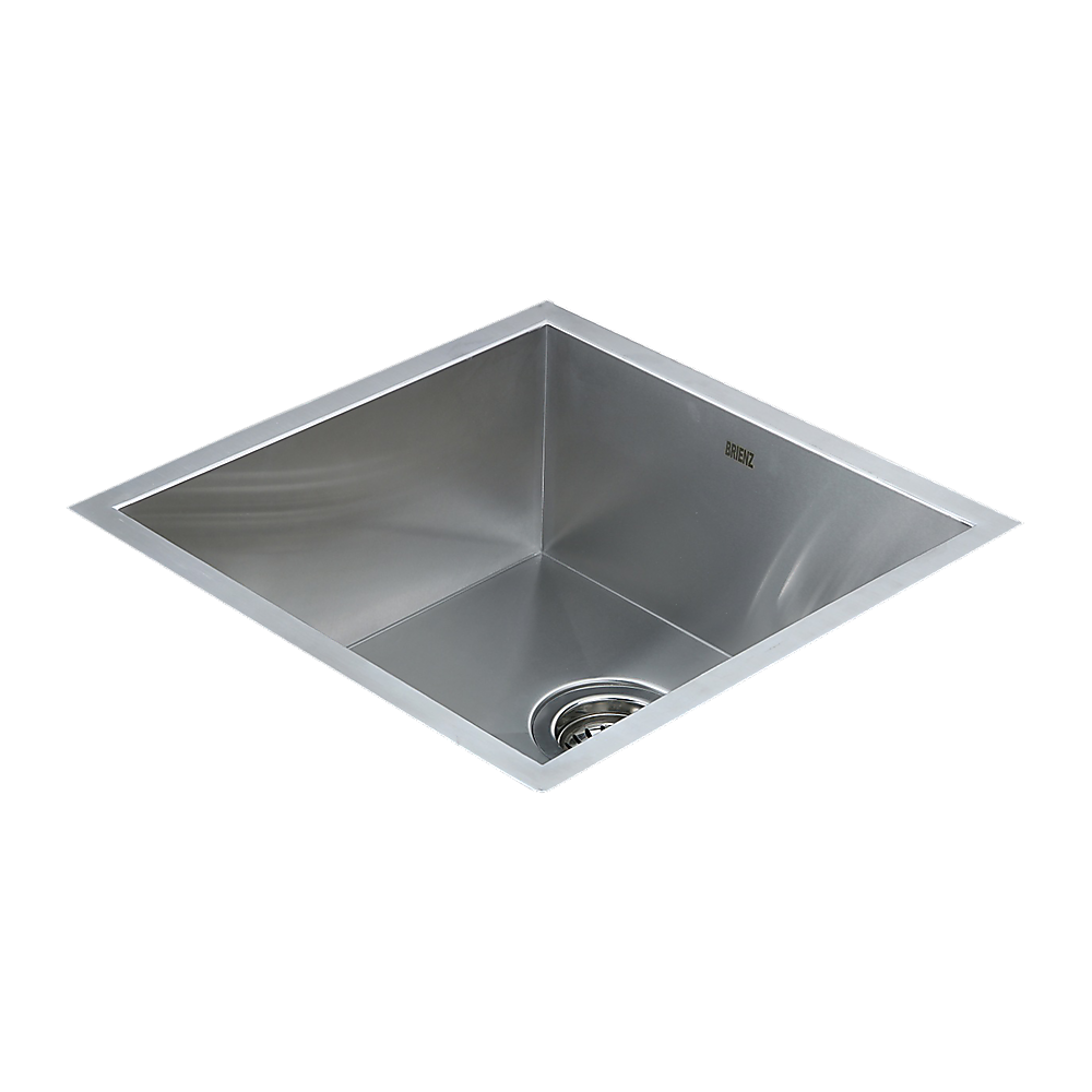 440x440mm Handmade Stainless Steel Undermount / Topmount Kitchen Laundry Sink with Waste - TRENDZ