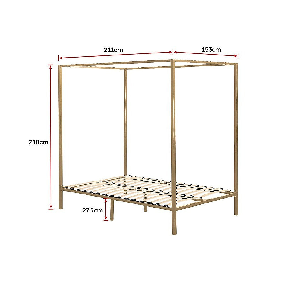 4 Four Poster Queen Bed Frame - TRENDZ