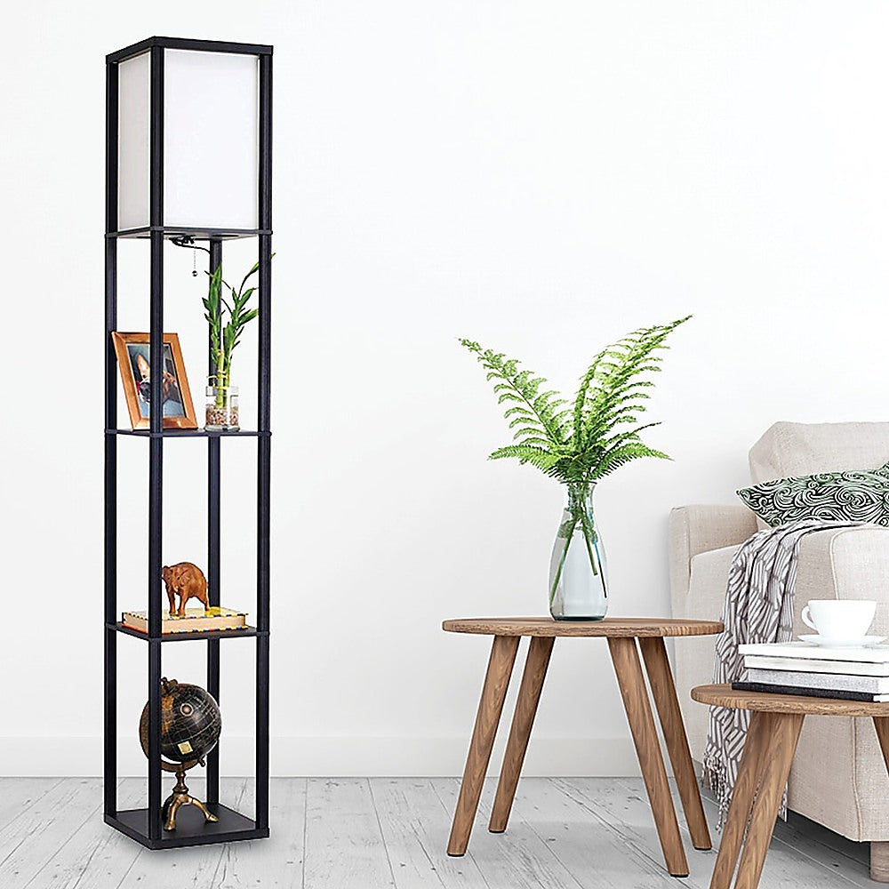 Shelf Floor Lamp - Shade Diffused Light Source with Open-Box Shelves - TRENDZ