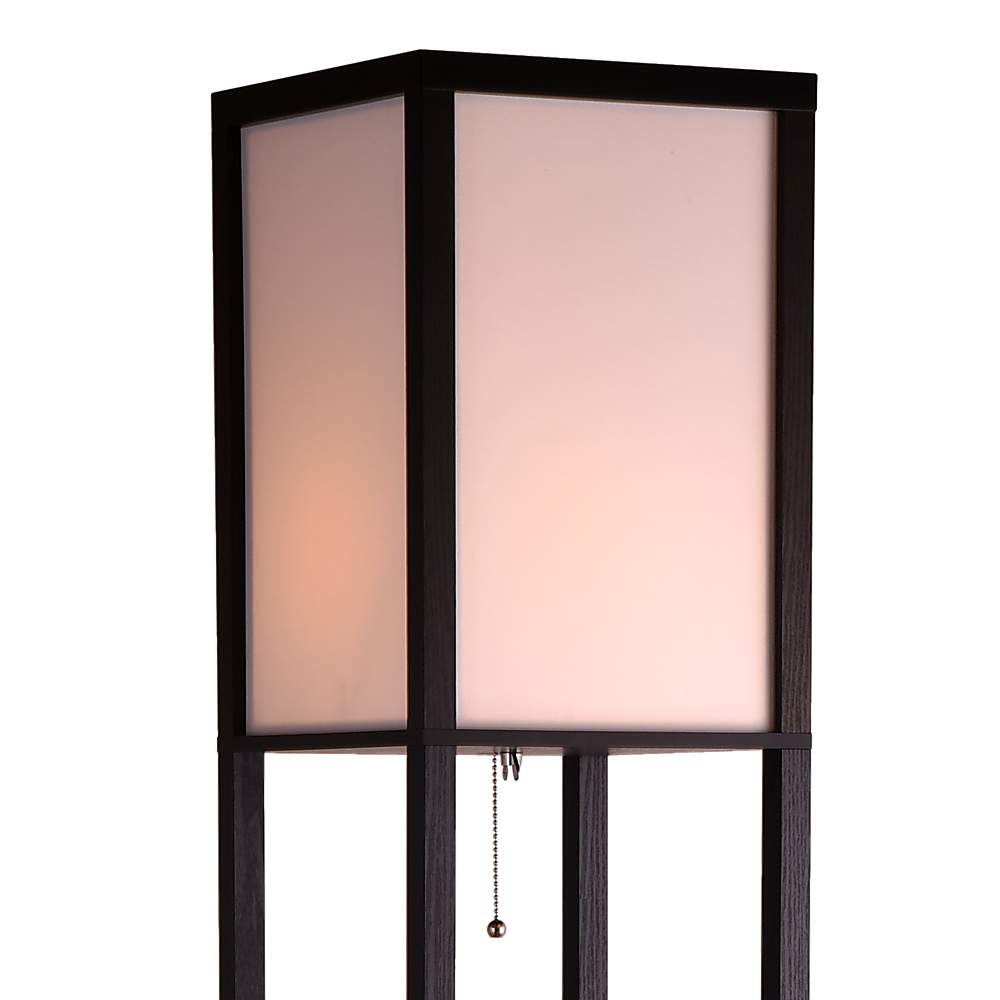 Shelf Floor Lamp - Shade Diffused Light Source with Open-Box Shelves - TRENDZ