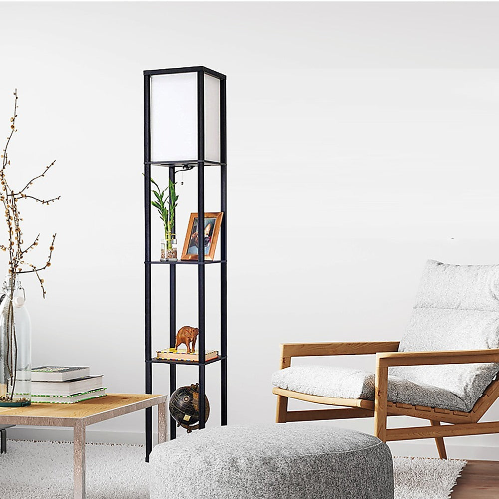 Shelf Floor Lamp - Shade Diffused Light Source with Open-Box Shelves - TRENDZ