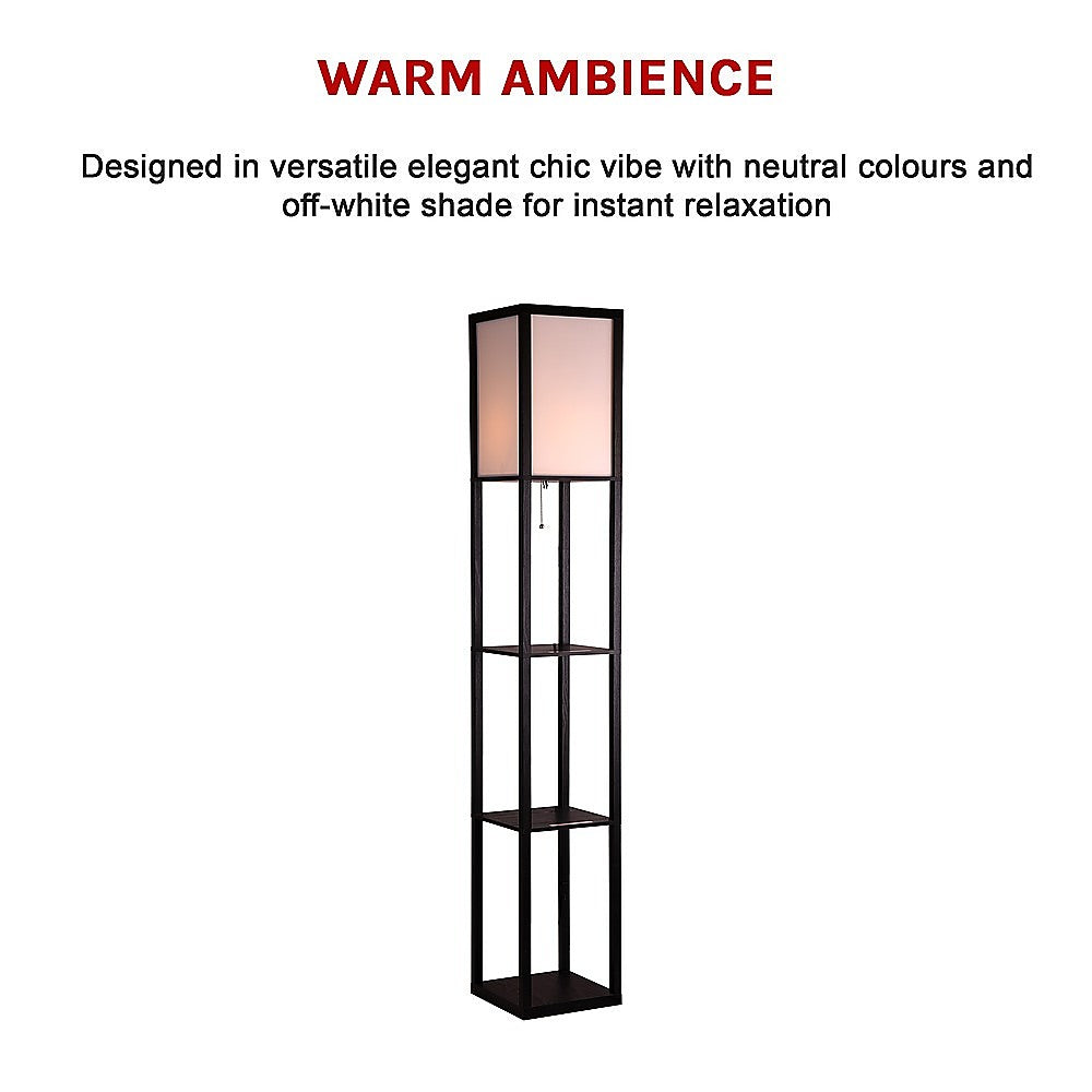 Shelf Floor Lamp - Shade Diffused Light Source with Open-Box Shelves - TRENDZ