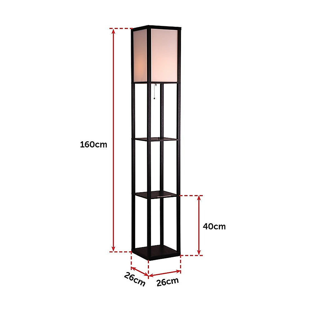 Shelf Floor Lamp - Shade Diffused Light Source with Open-Box Shelves - TRENDZ