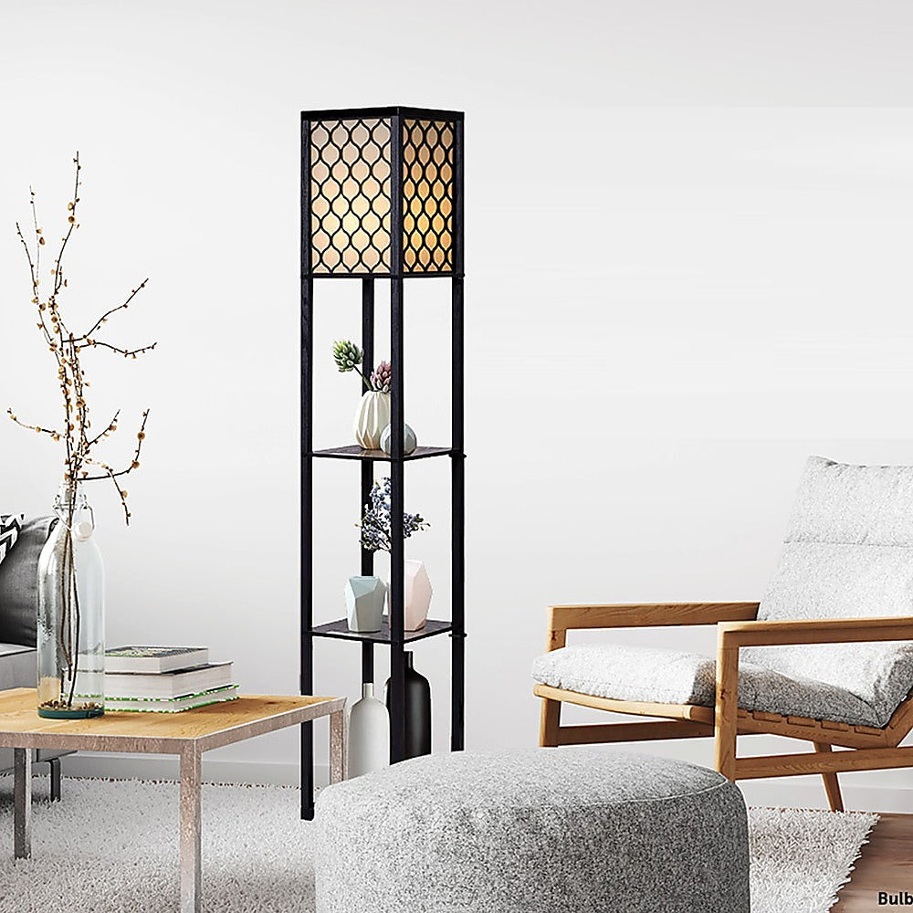Shelf Floor Lamp - Shade Diffused Light Source with Open-Box Shelves - TRENDZ