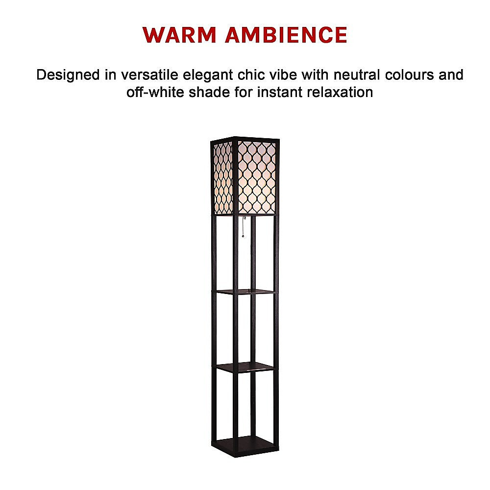 Shelf Floor Lamp - Shade Diffused Light Source with Open-Box Shelves - TRENDZ