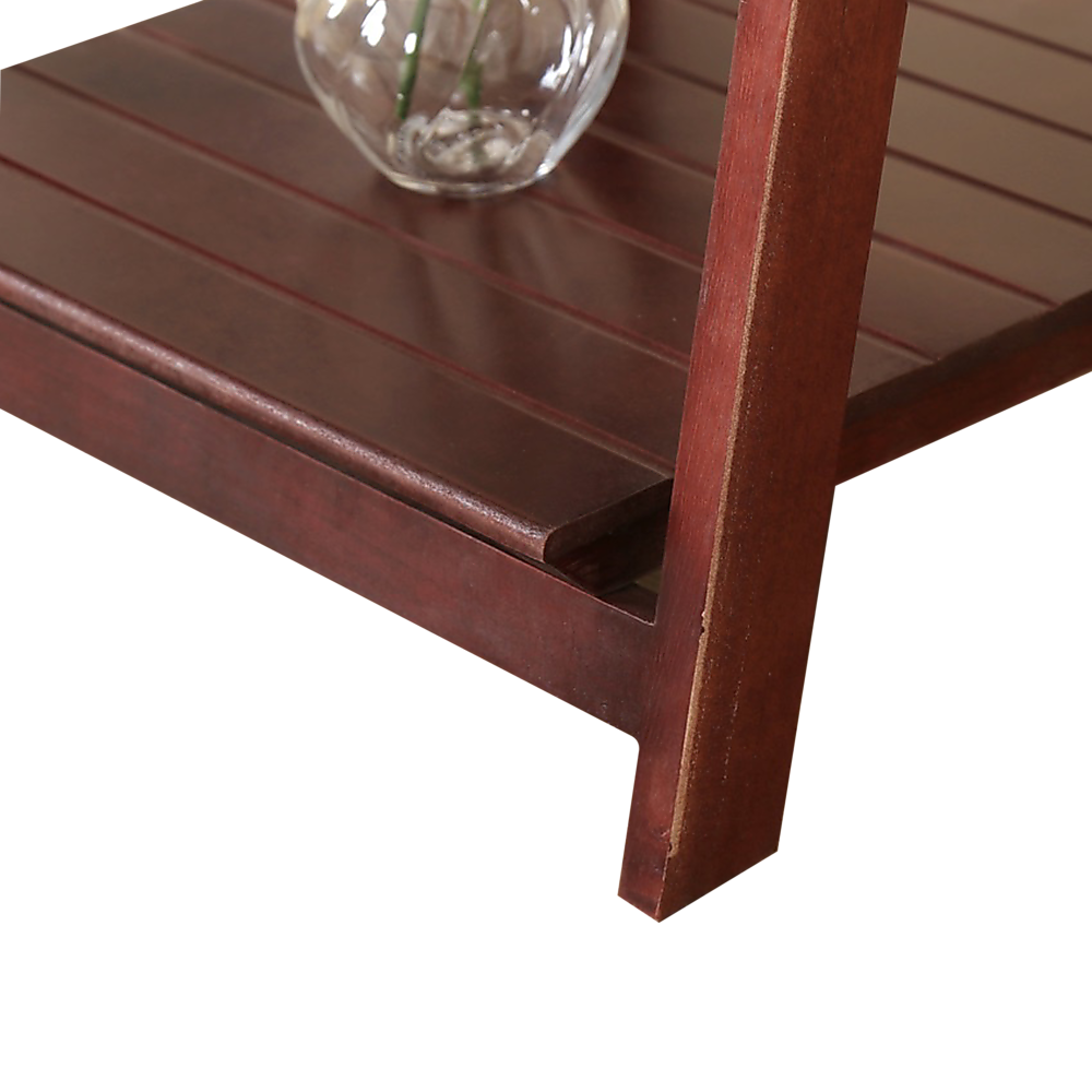 5 Tier Wooden Ladder Shelf Stand Storage Book Shelves Shelving Display Rack - TRENDZ