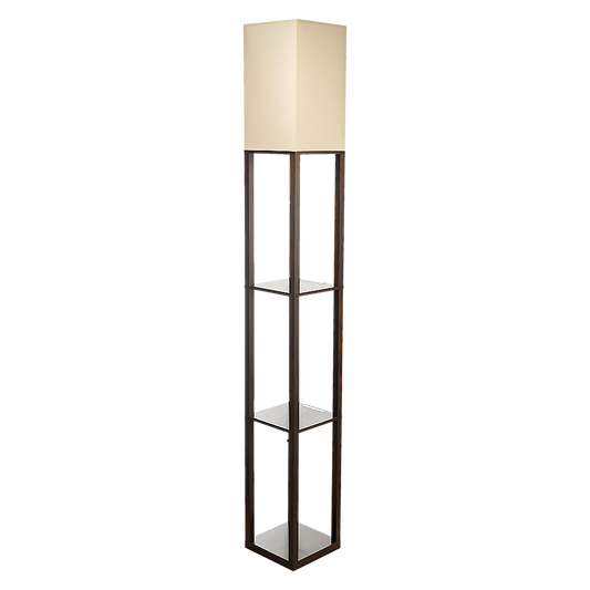 Shelf Floor Lamp - Shade Diffused Light Source with Open-Box Shelves - TRENDZ