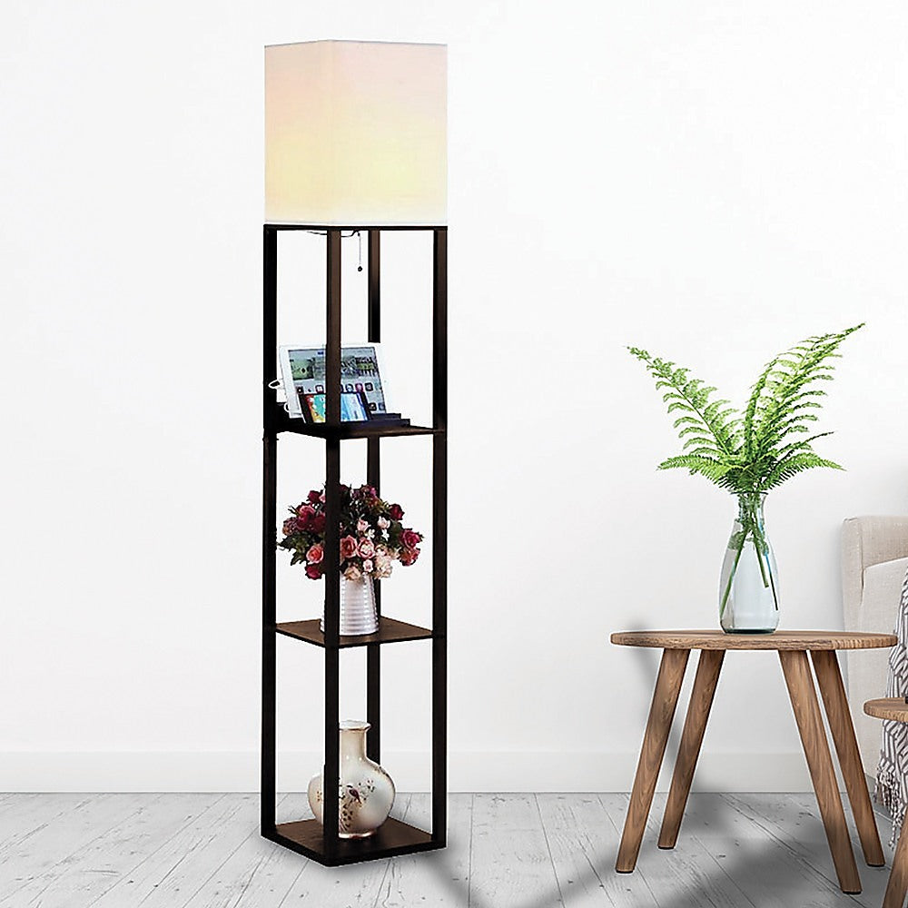 Shelf Floor Lamp - Shade Diffused Light Source with Open-Box Shelves - TRENDZ