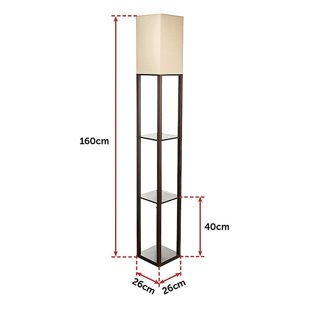 Shelf Floor Lamp - Shade Diffused Light Source with Open-Box Shelves - TRENDZ