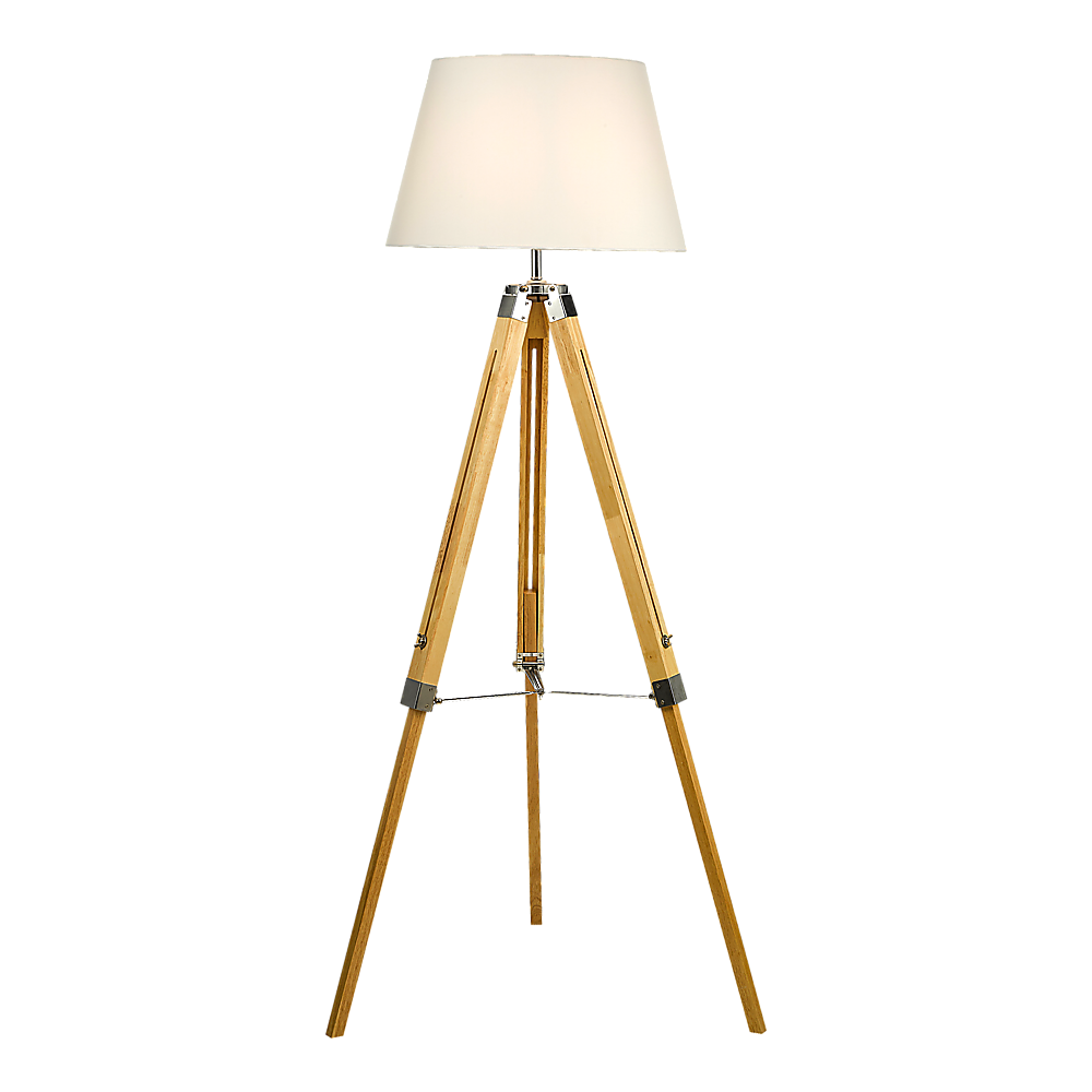 Modern Floor Lamp Wood Tripod Home Bedroom Reading Light 145cm - TRENDZ