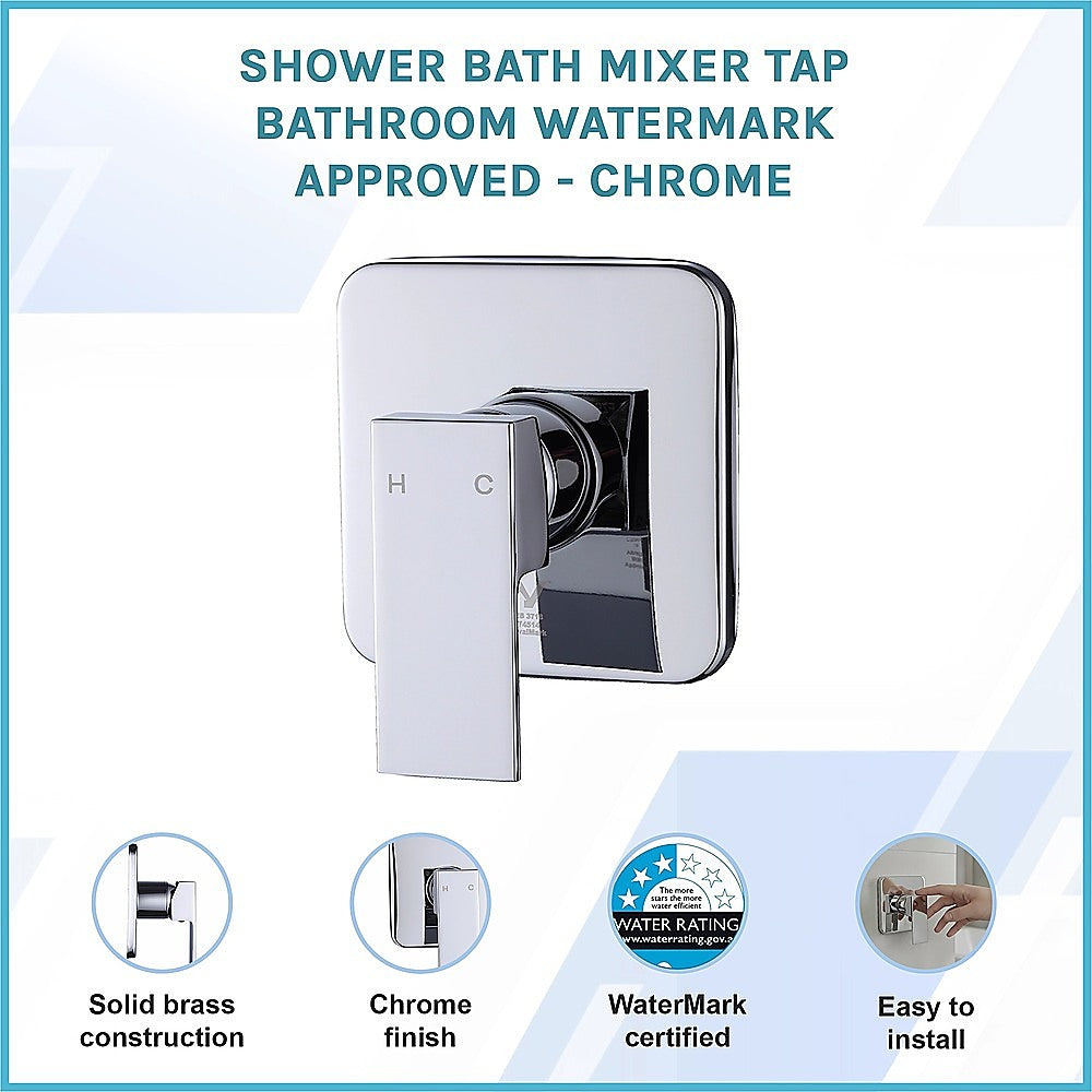 Della Francesca Shower/Bath Mixer Tap – Chrome Square Design