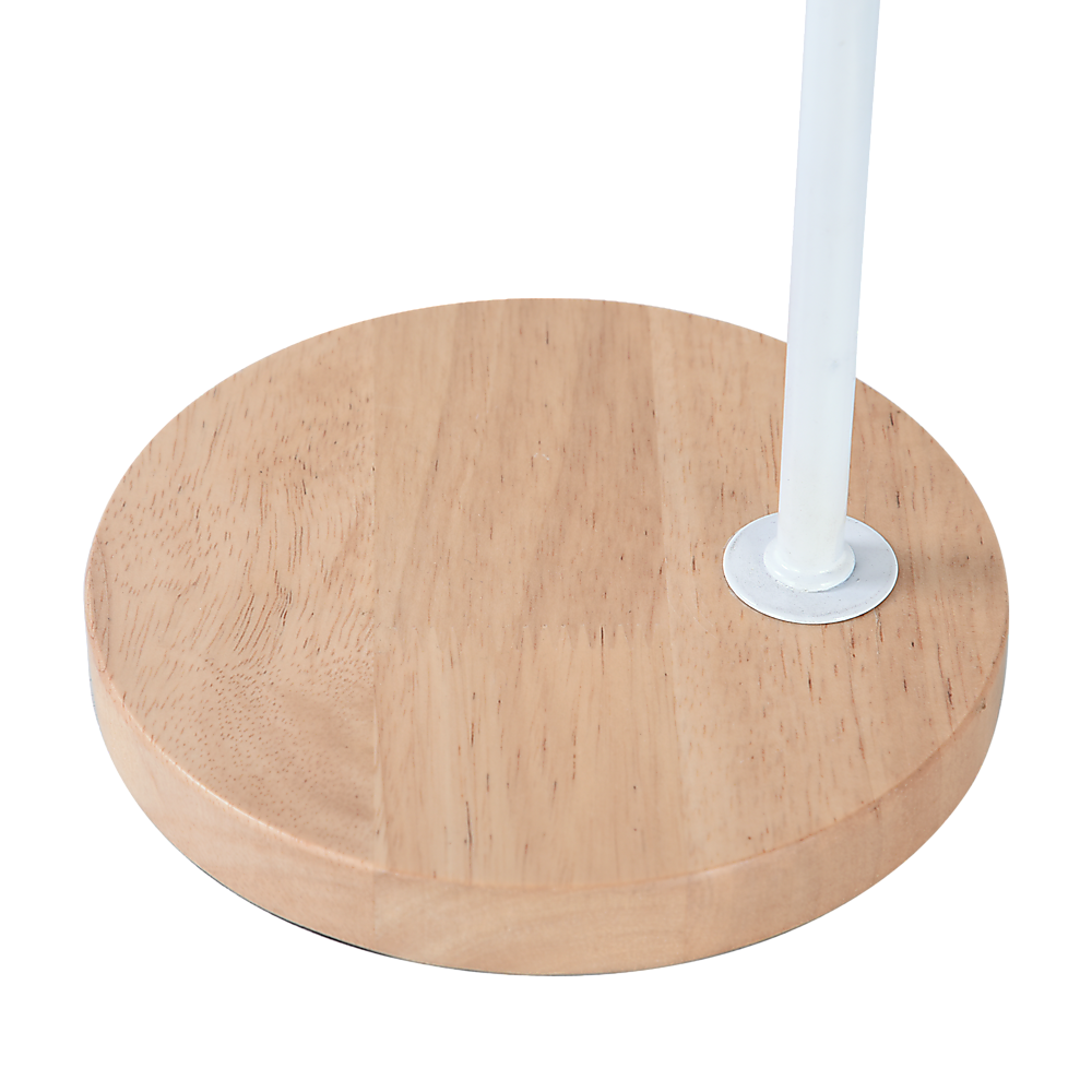 Modern Table lamp Desk Light Timber Base Bedside Bedroom White - TRENDZ