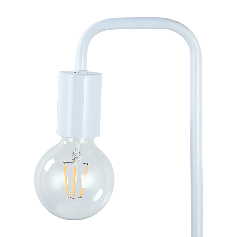 Modern Table lamp Desk Light Timber Base Bedside Bedroom White - TRENDZ