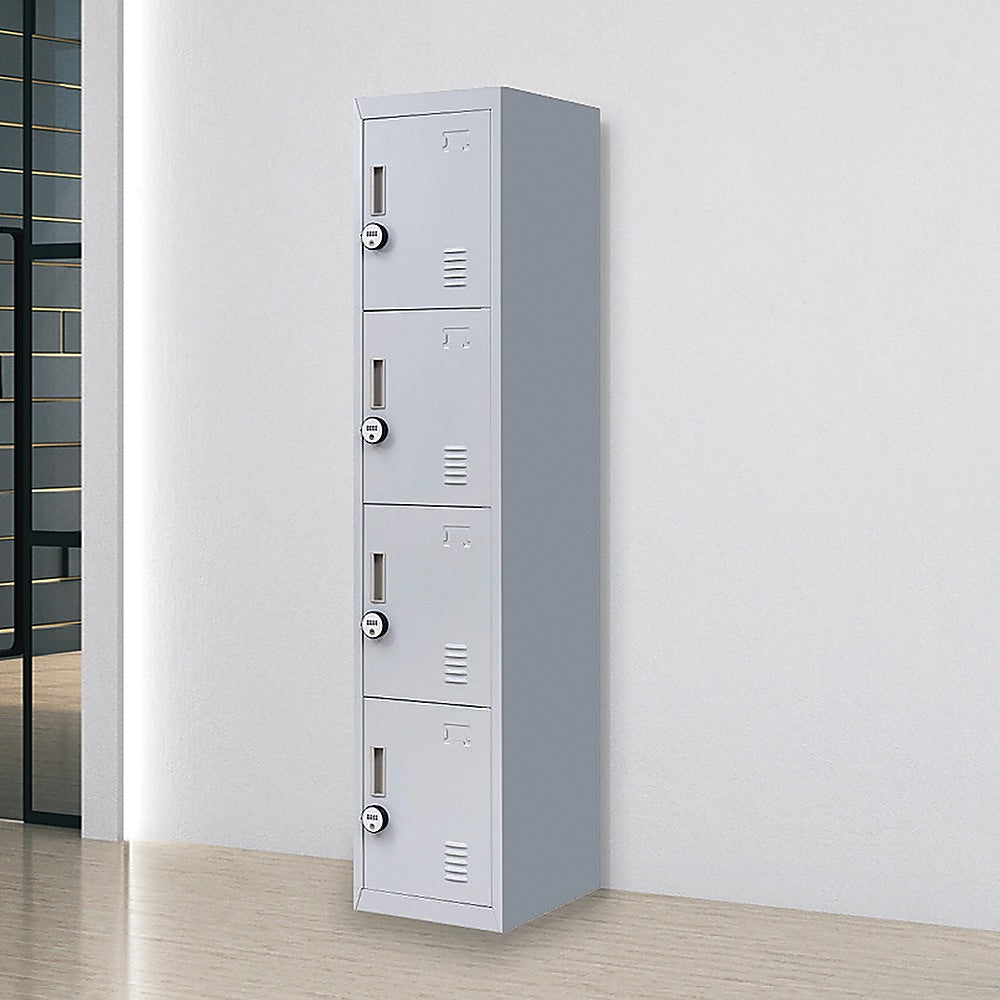 4-Door Vertical Locker for Office Gym Shed School Home Storage - TRENDZ