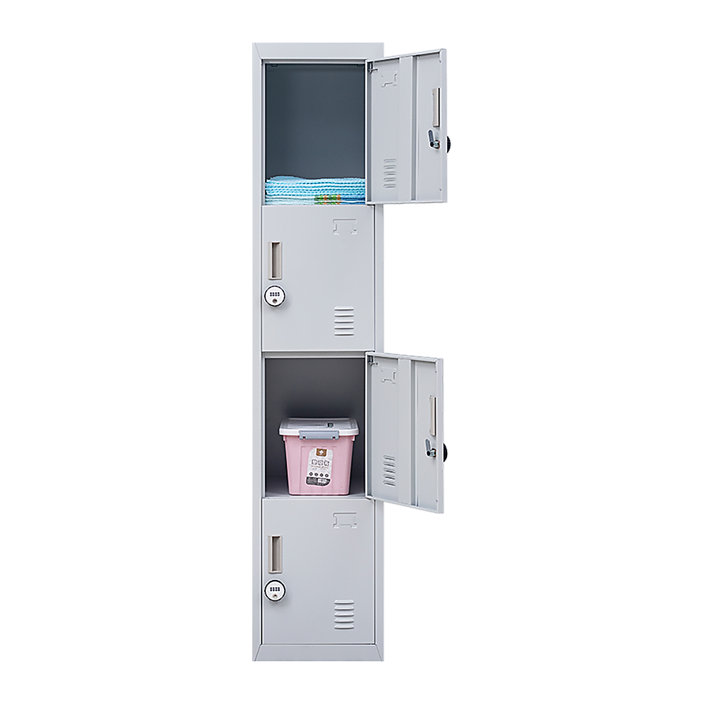 4-Door Vertical Locker for Office Gym Shed School Home Storage - TRENDZ