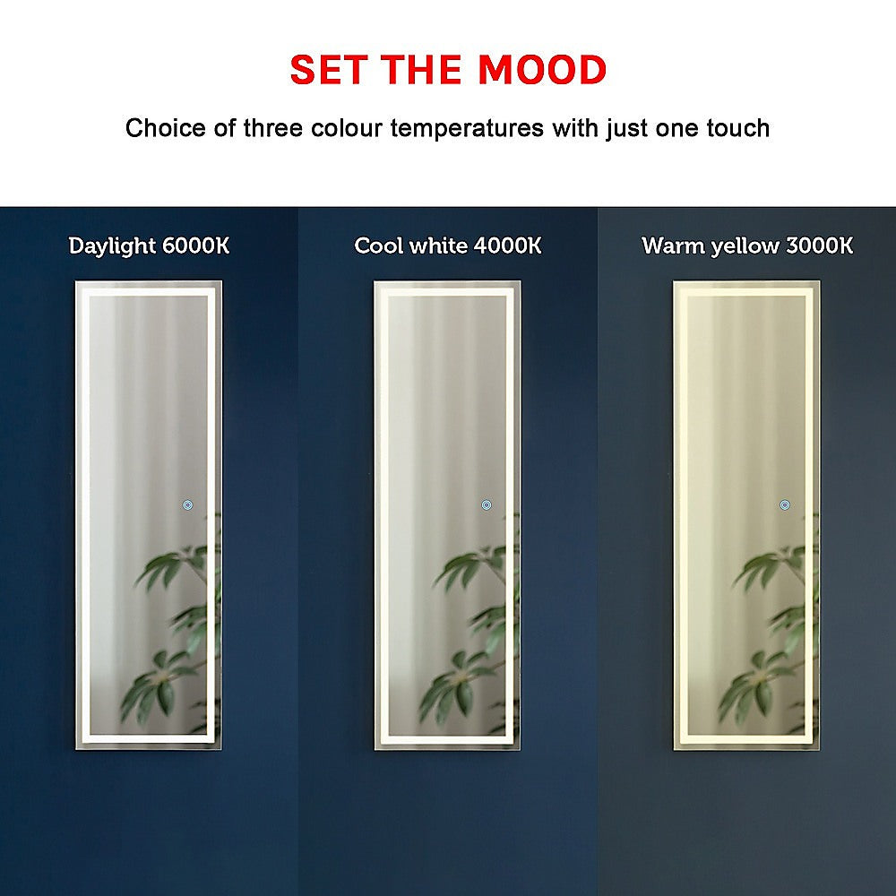LED Full Length Mirror Standing Floor Makeup Wall Light Mirror 1.6M - TRENDZ