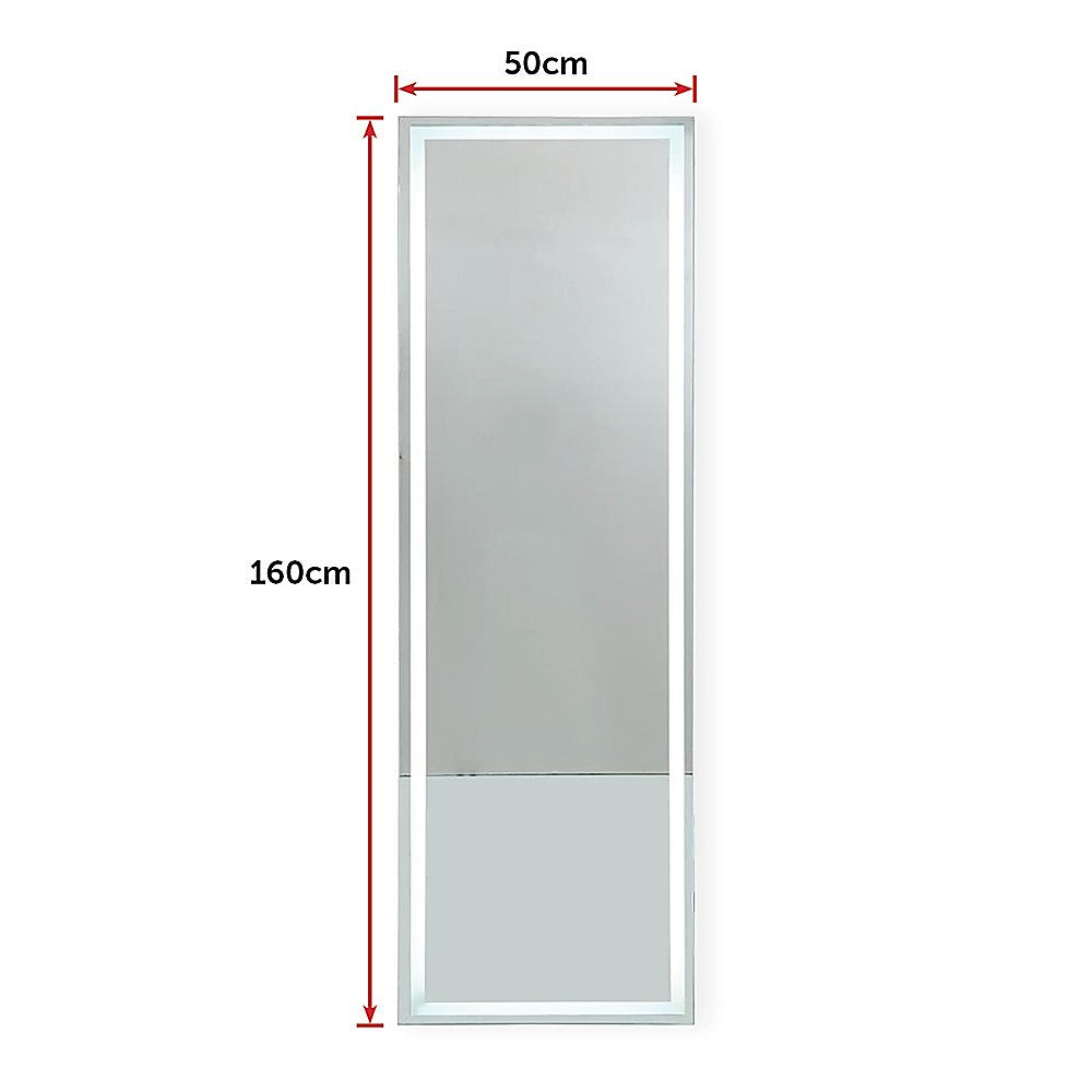 LED Full Length Mirror Standing Floor Makeup Wall Light Mirror 1.6M - TRENDZ