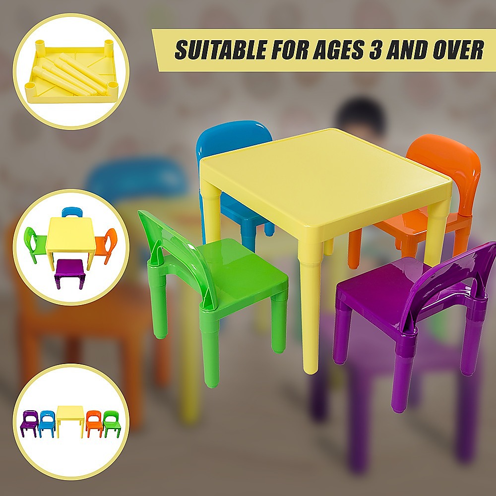 Kids Table and Chairs Play Set Toddler Child Toy Activity Furniture In-Outdoor - TRENDZ