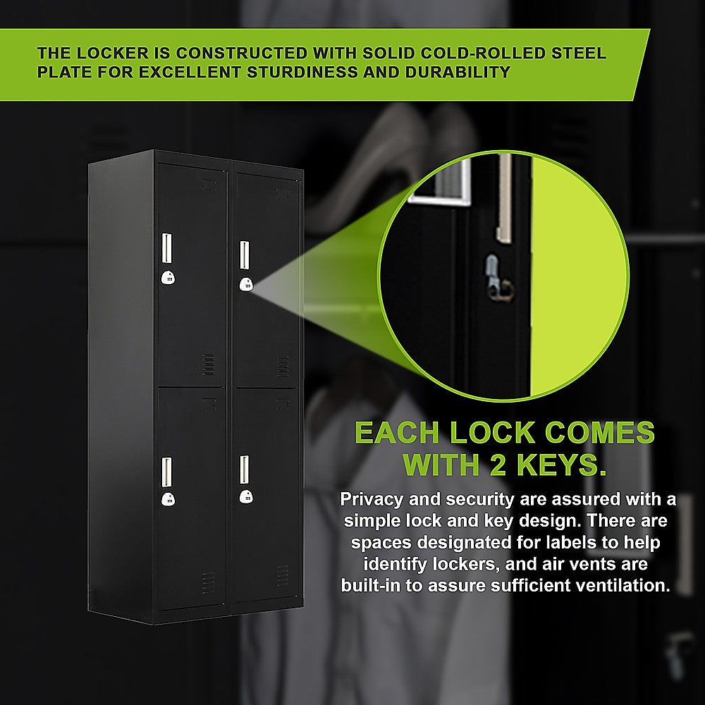 Four-Door Office Gym Shed Storage Locker - TRENDZ