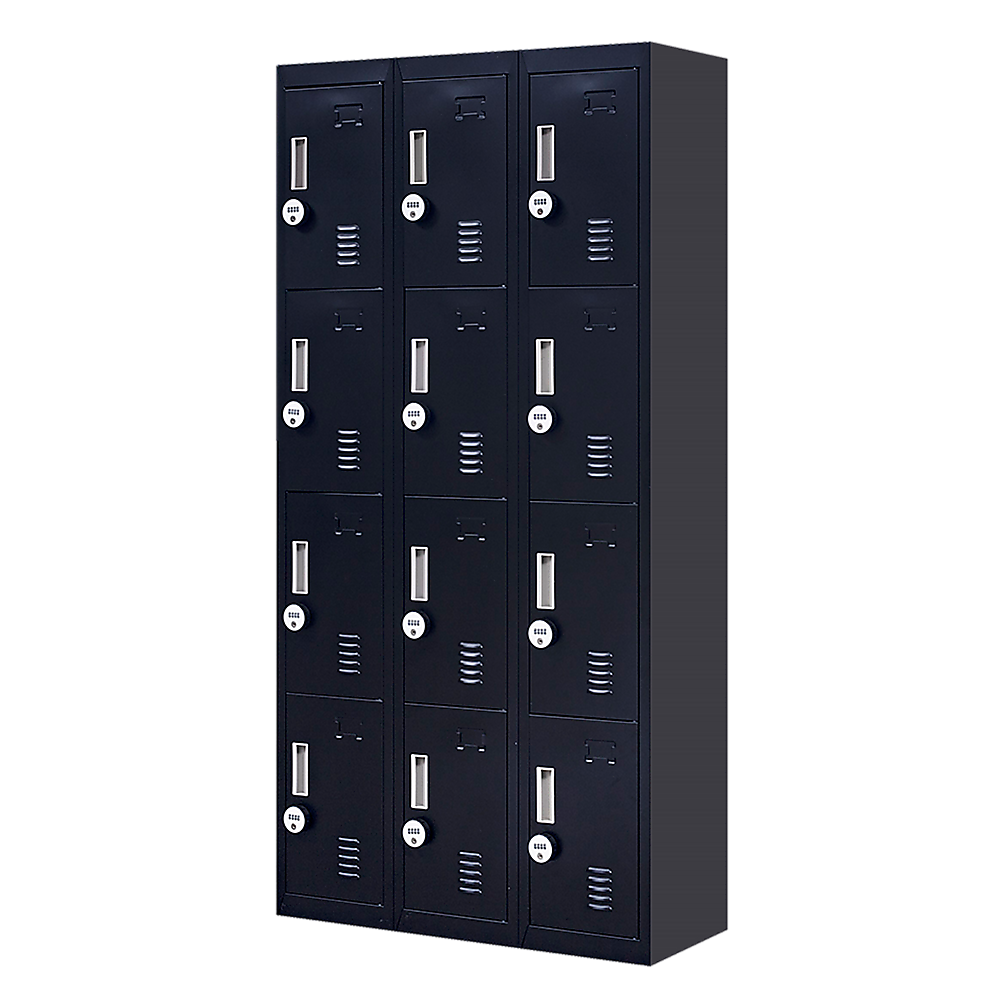 12-Door Locker for Office Gym Shed School Home Storage - 4-Digit Combination Lock - TRENDZ