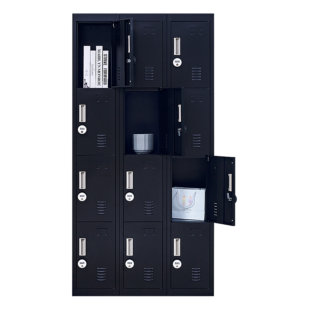 12-Door Locker for Office Gym Shed School Home Storage - 4-Digit Combination Lock - TRENDZ