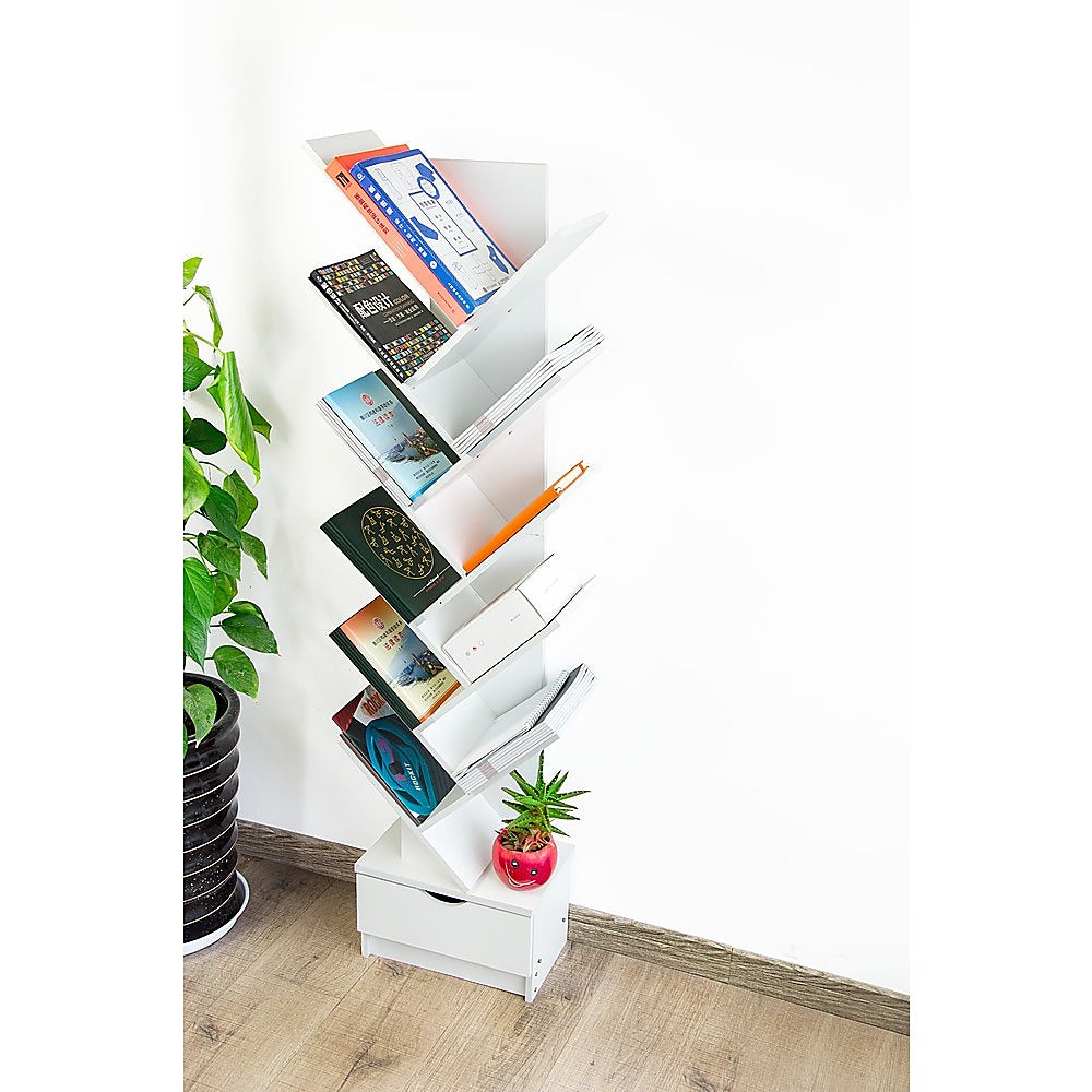 Tree Bookshelf Bookcase Book Organizer 12-Tier Multipurpose Shelf Display Racks - TRENDZ