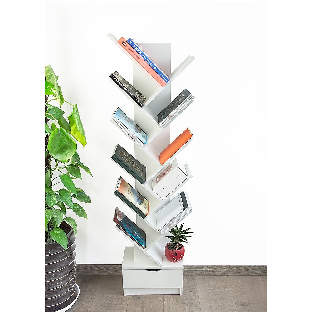 Tree Bookshelf Bookcase Book Organizer 12-Tier Multipurpose Shelf Display Racks - TRENDZ