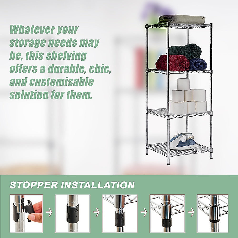 Modular Wire Storage Shelf 600 x 600 x 1800mm Steel Shelving - TRENDZ